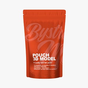 Plastic pouch bag food packing 3D