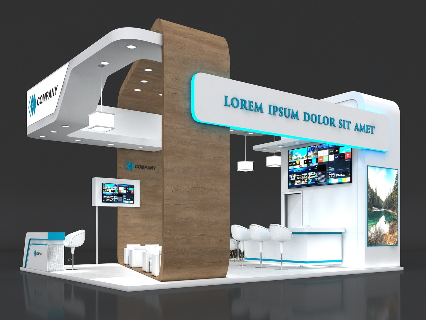 3D Booth Exhibit Stand - TurboSquid 1632770