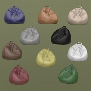 soft leather beanbags colors 3D model