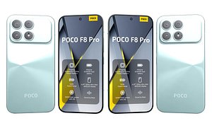 3D Xiaomi Poco F8 Pro Blue