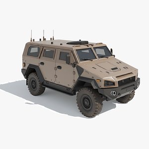 Armored Tactical Military Vehicle 4x4  High Detail 3D Model