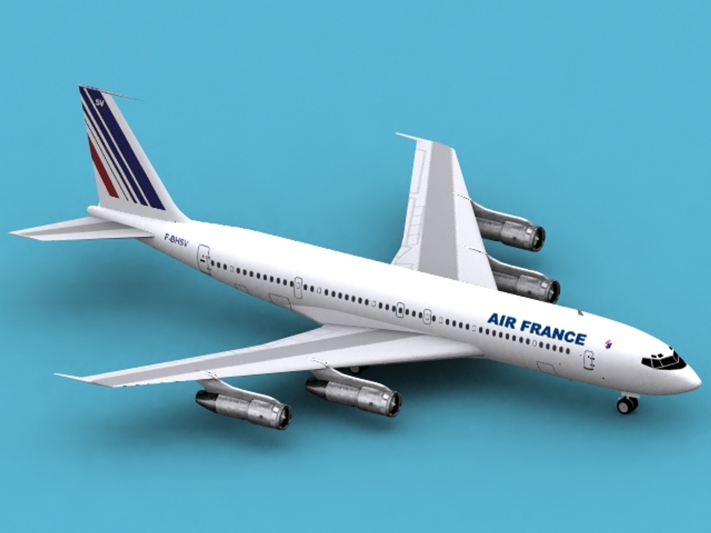 B 707-300 Air France 3d Model