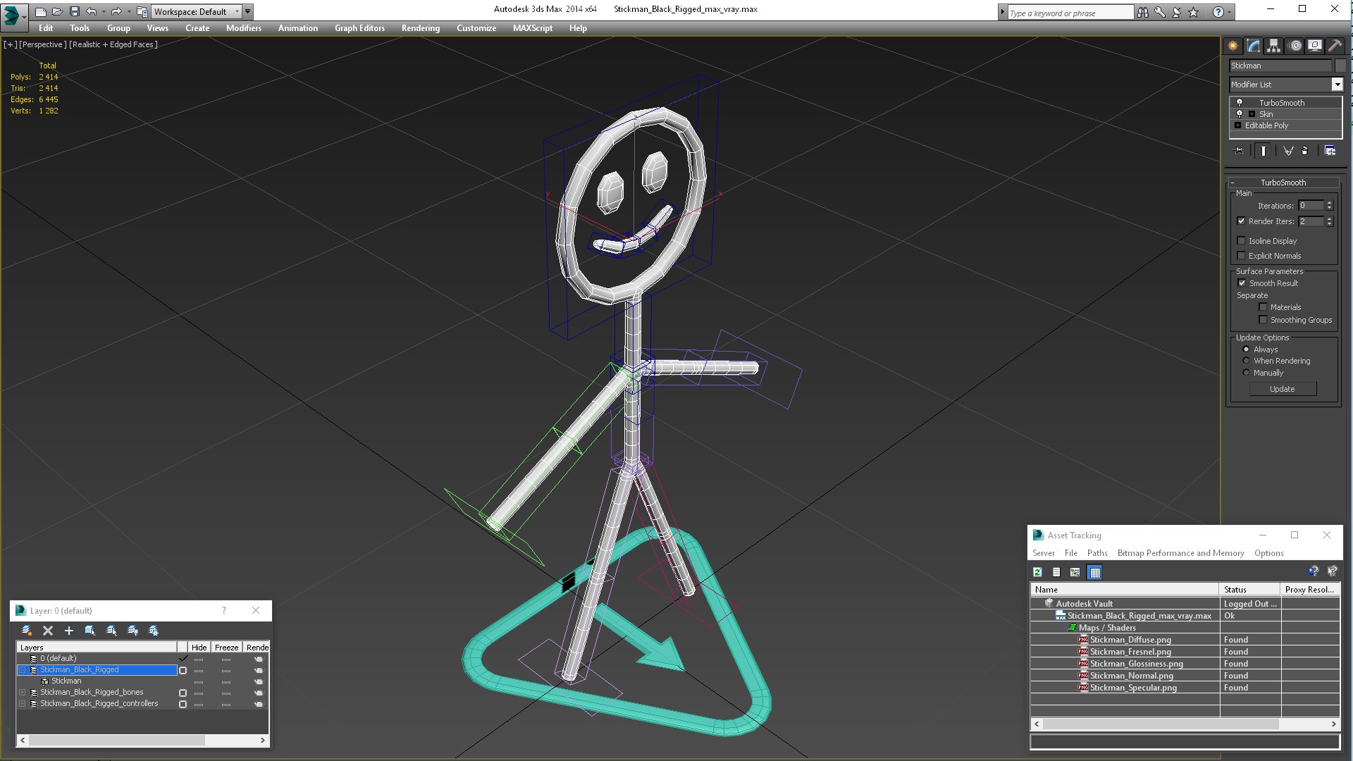 3D Stickman Black Rigged model - TurboSquid 2079980