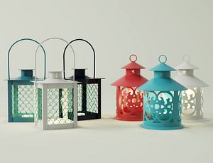 3D coloured lanterns tealightholders