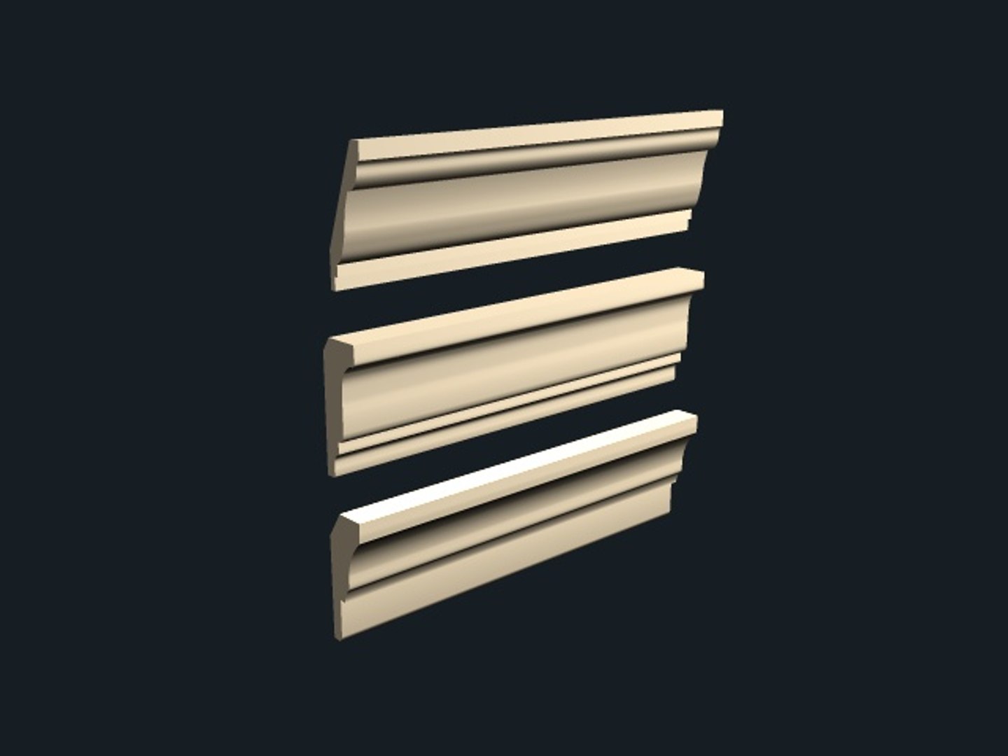 3d model crown molding package 2
