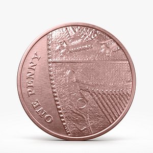 pence coin 3d model