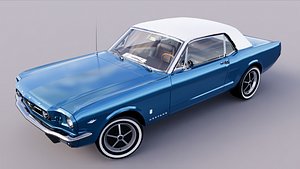 Muscle Car Ford Mustang 1965 3D model