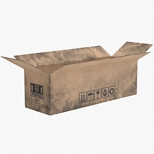 Cardboard Box 8 Worn Open