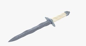 3D Printable Damascus Steel Flamberg Dagger