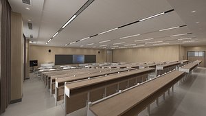 3D Multimedia Ladder Classroom model