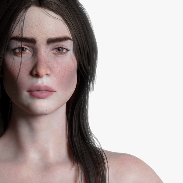 realistic female rigged woman model