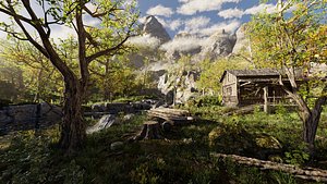 Forest Cabin Scene v2
