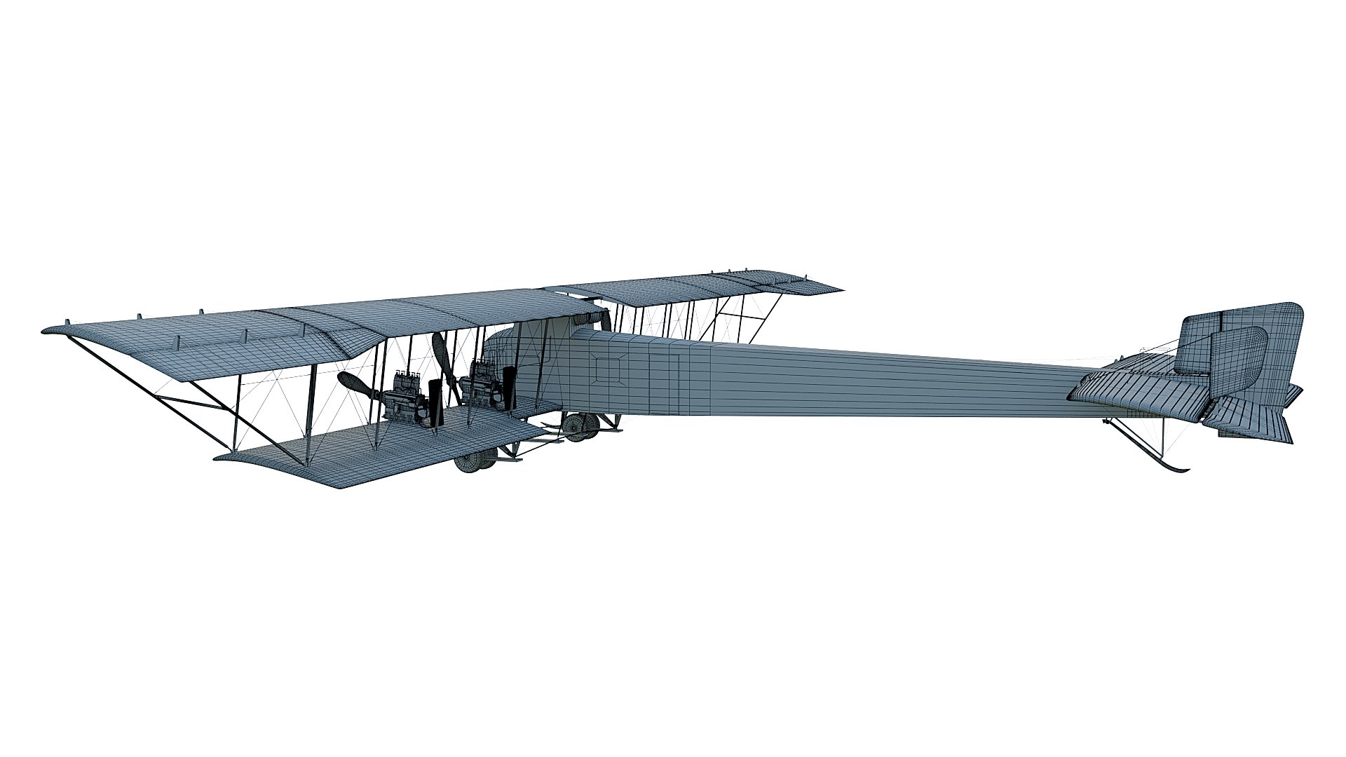 WWI Bomber Aircraft Sikorsky Ilya Muromets 3D model https://p.turbosquid.com/ts-thumb/kK/3bGeUT/XK/im_cam009_wire/jpg/1627910236/1920x1080/fit_q87/d11450e218087b80530e21361d665b1a63b137ba/im_cam009_wire.jpg