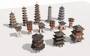 Chinese Pagoda Chinese Tower Chinese Ancient Pagoda Chinese Ancient Buildings model