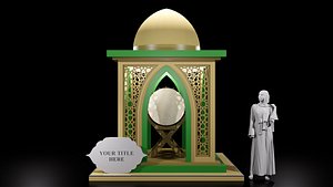 Photo Booth 3D Islam themed with Bedug for Events 3D model