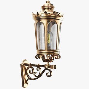 Detailed Wall Street Wall Light Bronze 3D model