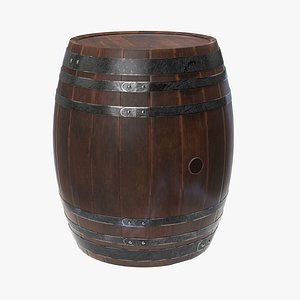 3D wooden barrel wood