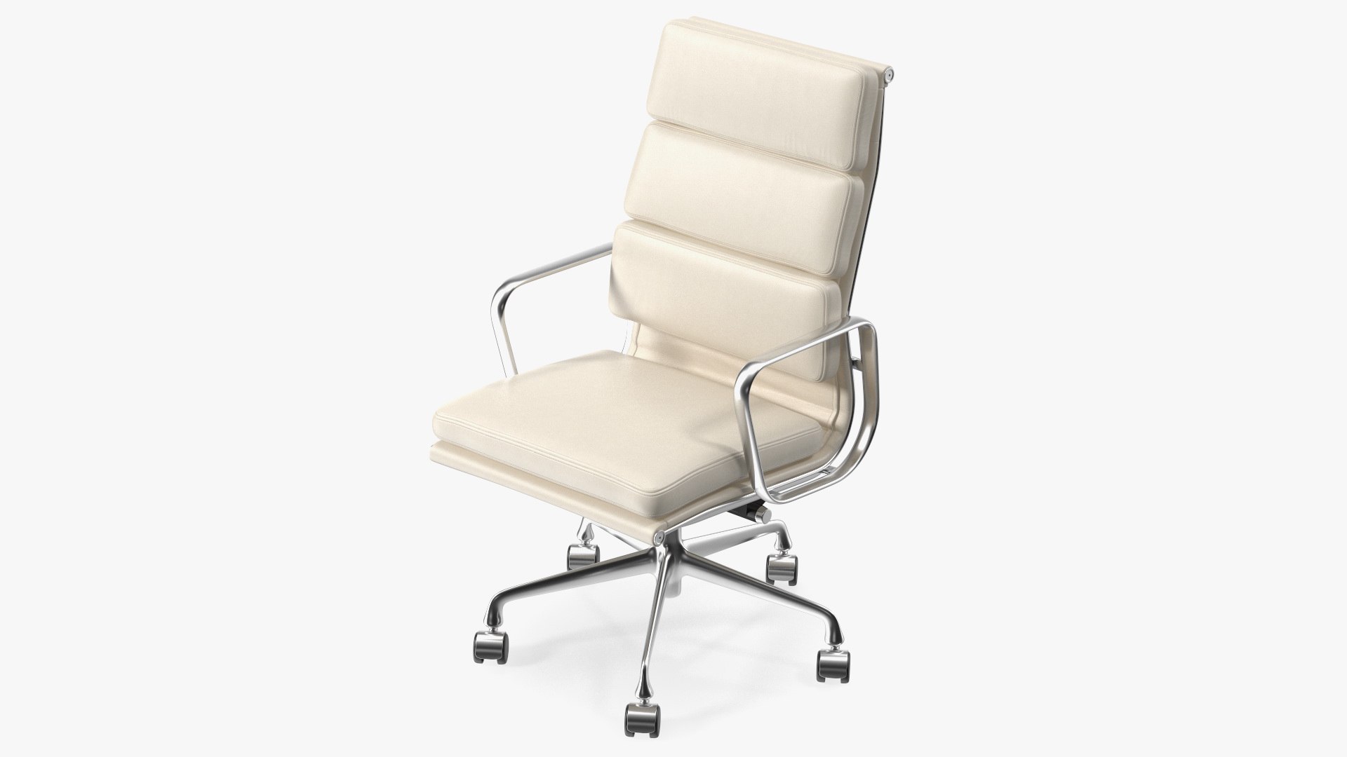 Executive Chair White Leather 3D model preview