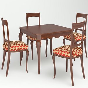 3d model of v-ray table chairs