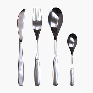 Spoon Fork Knife Cutlery Set 3D model