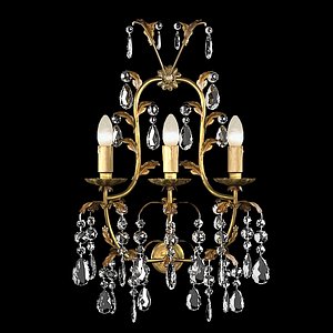 mechini classic wall lamp sconce crystal brass starss swarowski glass