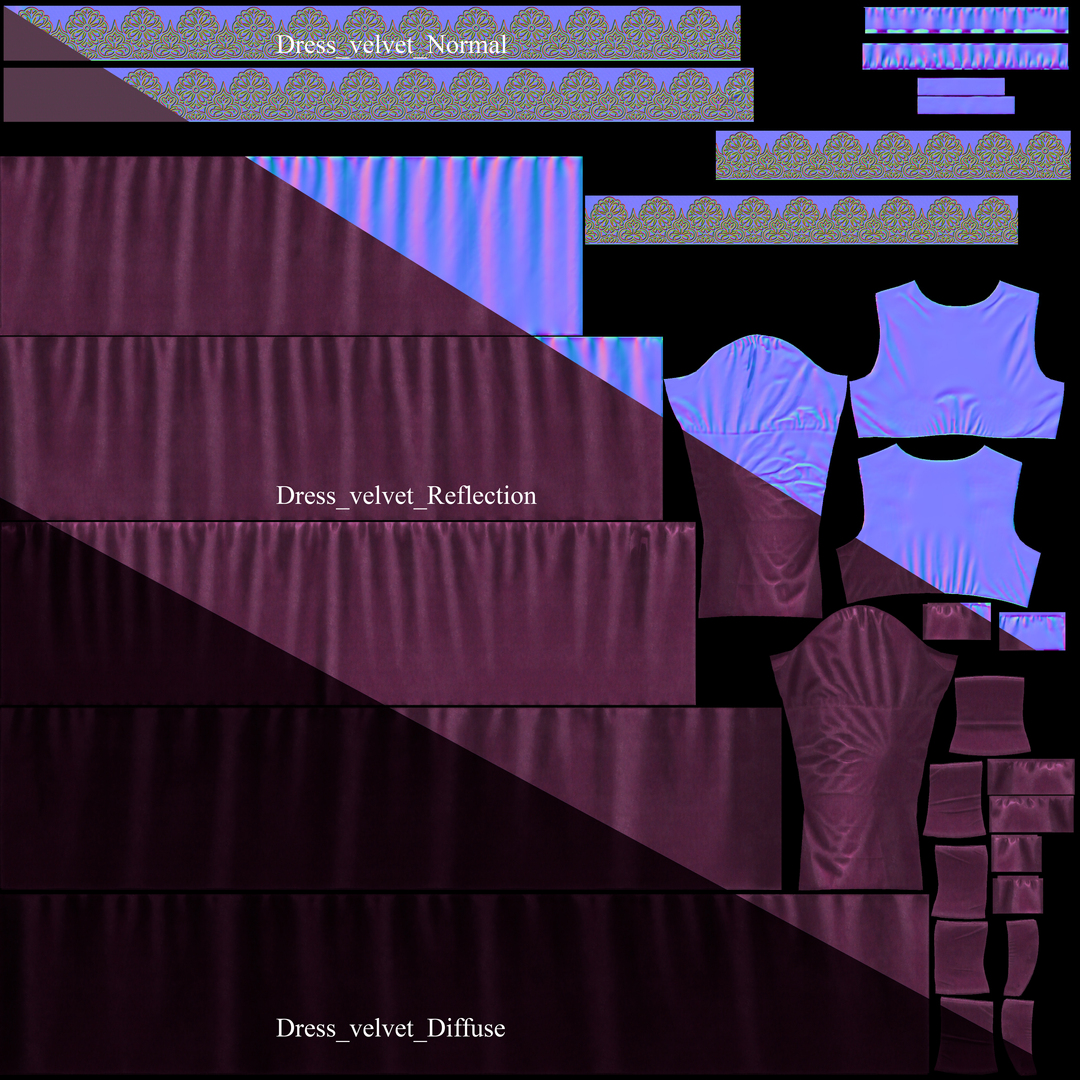 Dress retro velvet 3D model - TurboSquid 1516285