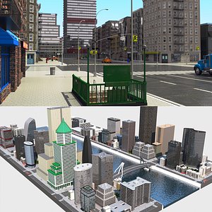 3D city block
