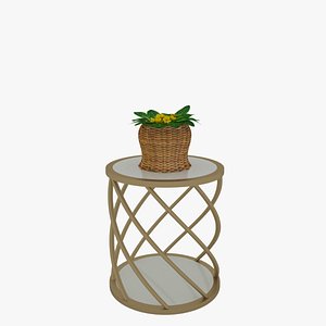 3D Yellow violet on  modern coffee table