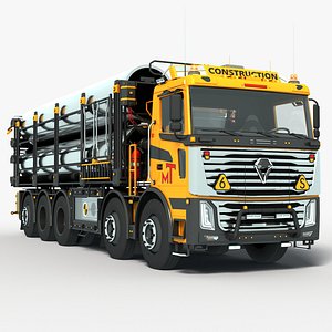 3D Construction Truck Load Steel Pipes model