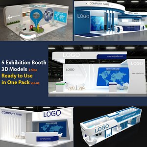 Pack 2- 5 Exhibition  2 Side Open 3D model