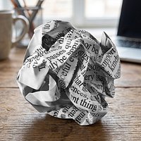 Crushed Office Paper Sheet