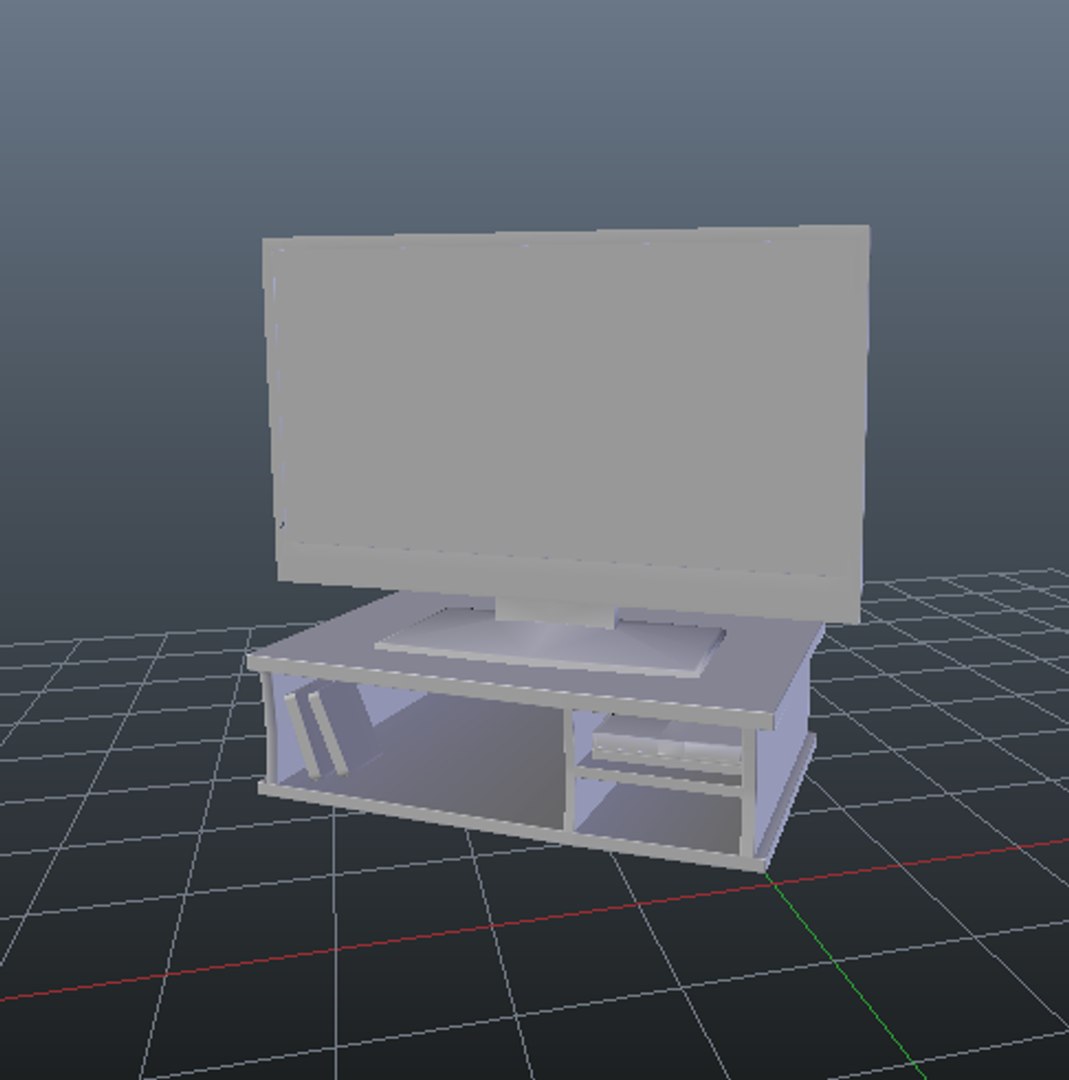 3d Model 32 Led Tv Table