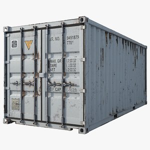 3D Cargo Container White HD