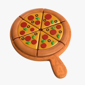 Stylized  Cartoon Pizza 3D Model1 3D model
