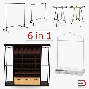 3D model retail display shelves