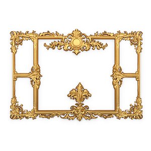 Plaster decorative frame ornament 07 3D