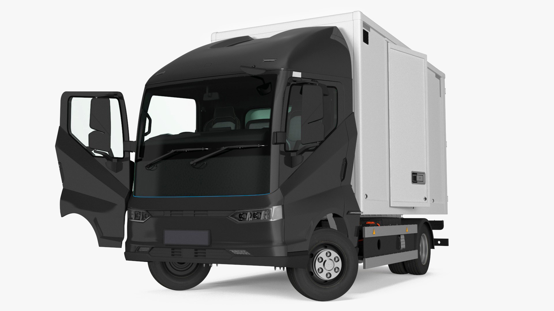 Modern Truck Black Rigged for Cinema 4D 3D model preview