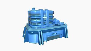 3D SciFi Hospital A03 Blue - Sci Fi Exterior Design