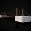 3D Rustic Wooden Rope Bridge model