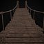 3D Rustic Wooden Rope Bridge model
