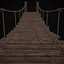 3D Rustic Wooden Rope Bridge model