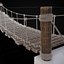 3D Rustic Wooden Rope Bridge model