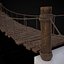 3D Rustic Wooden Rope Bridge model