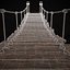 3D Rustic Wooden Rope Bridge model