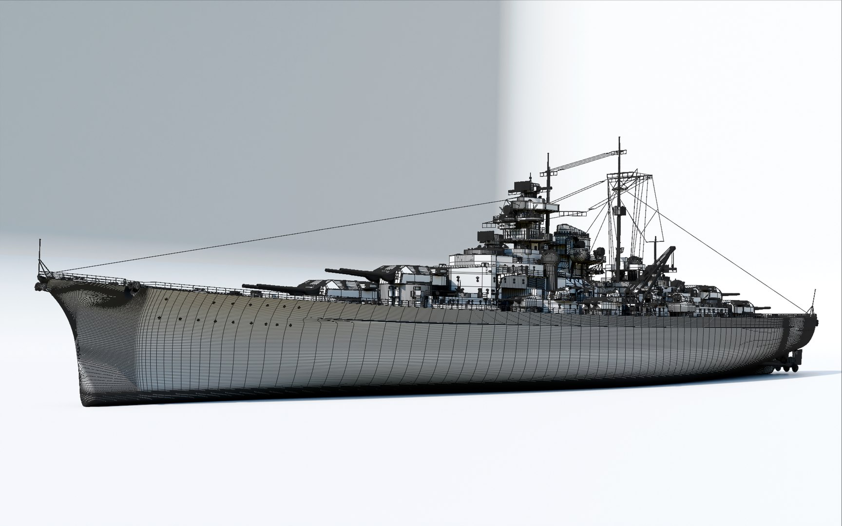 3D Bismarck - WW2 German Battleship model https://p.turbosquid.com/ts-thumb/kL/8nJTSE/gb/wireframe1/png/1729705361/1920x1080/fit_q87/24f6d86956b817fe9ce552a6f249f7557bbac6d3/wireframe1.jpg