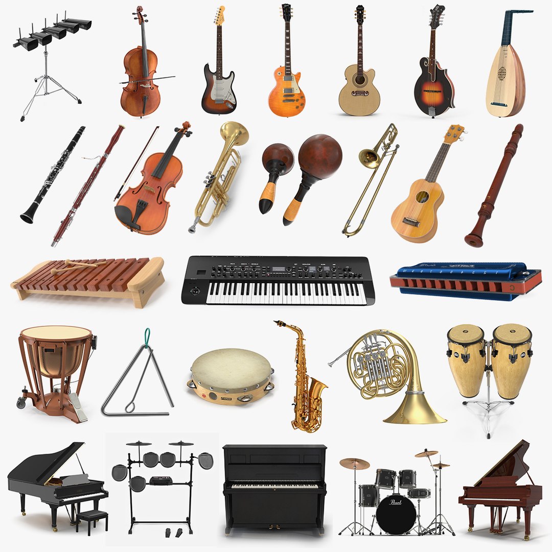 Musical Instruments Collection 8 3D model preview