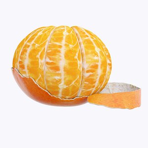 3D Peeled tangerine model