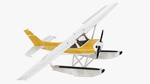 Cessna 150 Seaplane on Floats Rigged for Maya