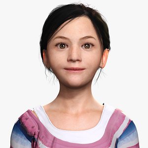 Riya - little girl Low-poly kid Low-poly