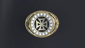 3D Ring with symbols of the Army of Ukraine 3D print model